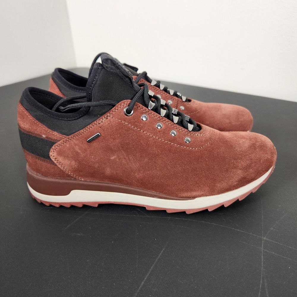 Geox Amphibiox Burgundy Brown Suede Waterproof Sneakers Women 8 Low Top Shoes